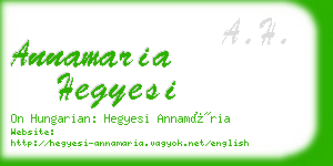 annamaria hegyesi business card